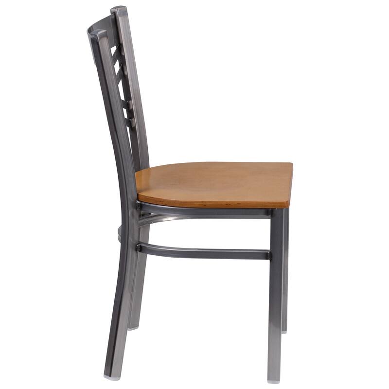 2 Pack Clear Coated ''X'' Back Metal Restaurant Chair - 16.5"W x 17"D x 32.25"H