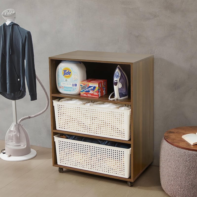 Yak About It® Laundry Station by DormCo - Warm Wood