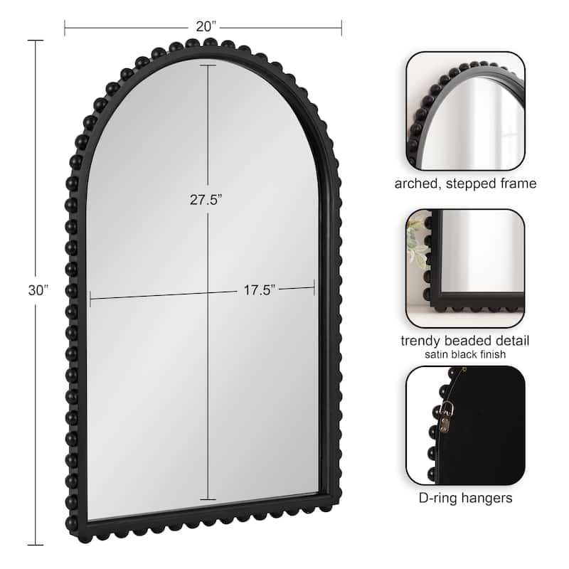 Kate and Laurel Beadbrook Arched Wall Mirror