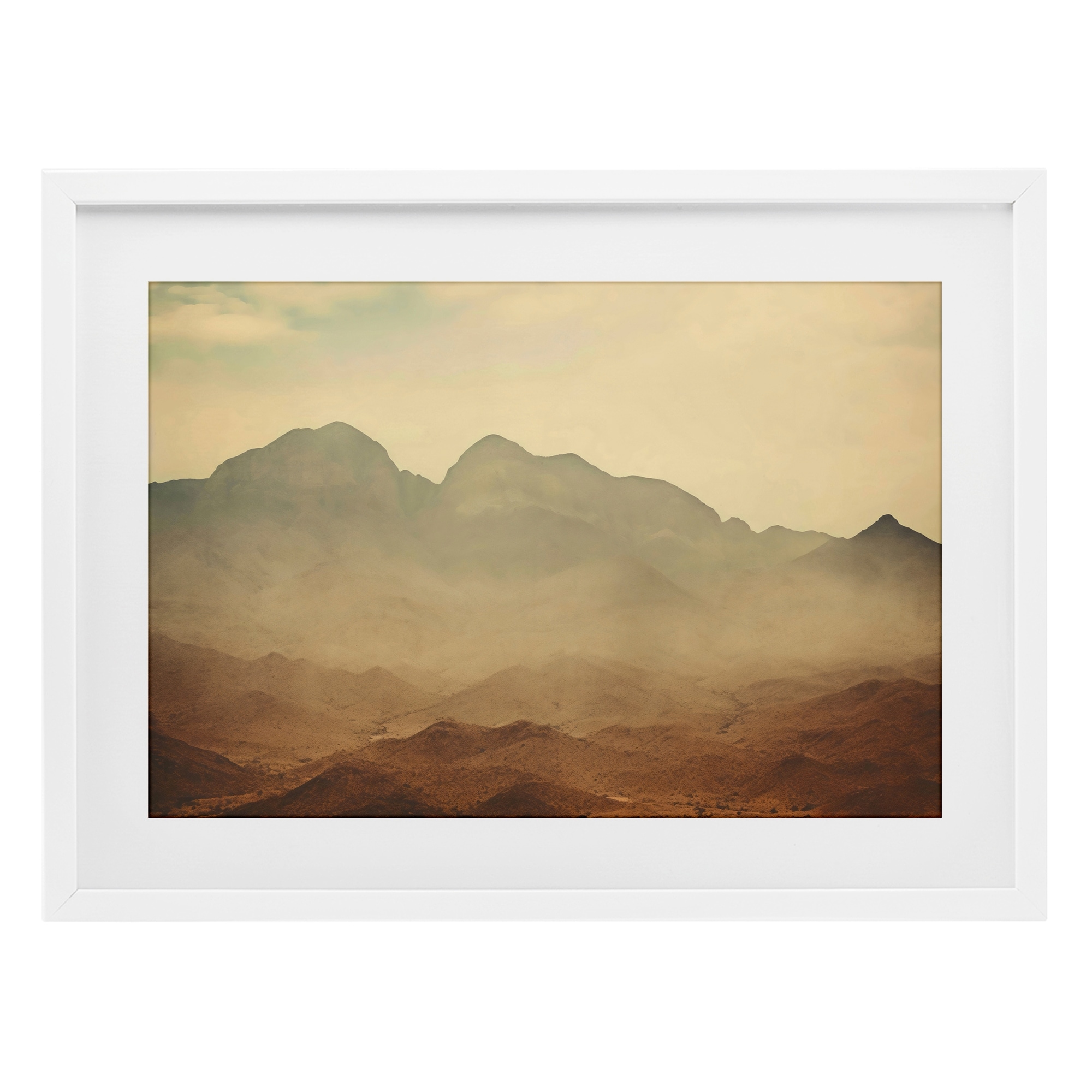 Stupell Hazy Desert Mountain Under Glass Framed Design By Creative Studio