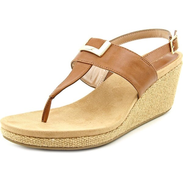 Style & Co Maryana Women Open Toe Synthetic Brown Wedge Sandal