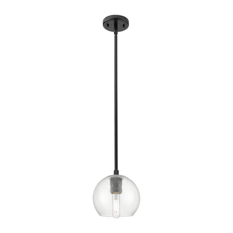 Innovations Lighting 434-1S-6-6 Crown Point Pendant Crown Point 6" - Matte Black / Clear