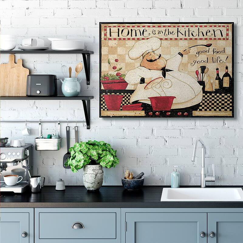 Stupell Home is the Kitchen Phrase Charming Vintage Chef Canvas Wall Art