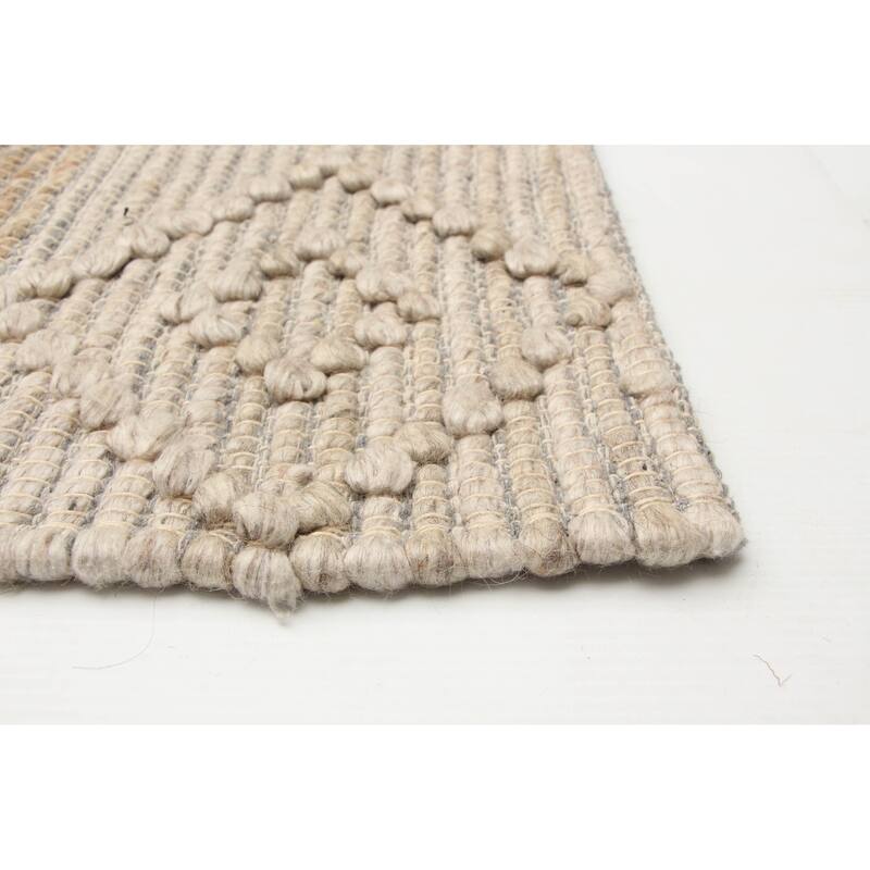 ECARPETGALLERY Braid weave Sienna Brown Wool Rug - 6'3 x 9'1