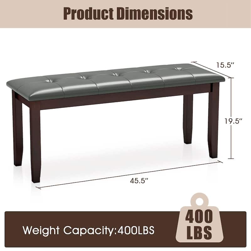 Gymax 2PCS Upholstered Dining Bench w/ Comfortable Padded Seat &