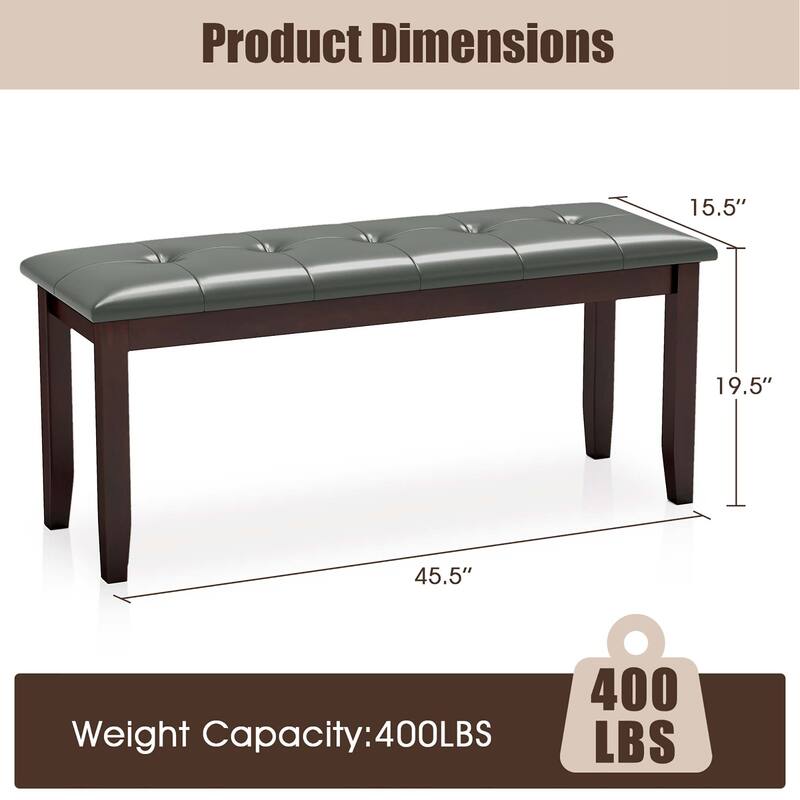Gymax Upholstered Dining Bench w/Padded Seat for Kitchen Bedroom