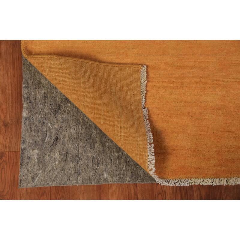 Orange Yellow Modern Gabbeh Oriental Area Rug Hand-Knotted Wool Carpet - 5'3" x 8'1"