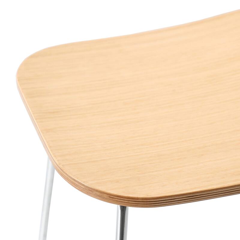 Melrose Modern Wood Saddle Seat Counter Stool by LeisureMod