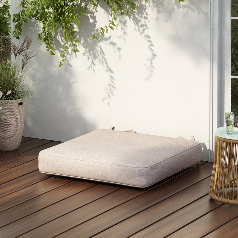 Roomfitters Noah Outdoor Dining Chair Cushion with Ties, Water Repellent Fabric, Patio Pad