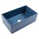 preview thumbnail 1 of 8, Austen Matte Blue Fireclay 30" Single Bowl Farmhouse Apron Front Undermount Kitchen Sink and Drain