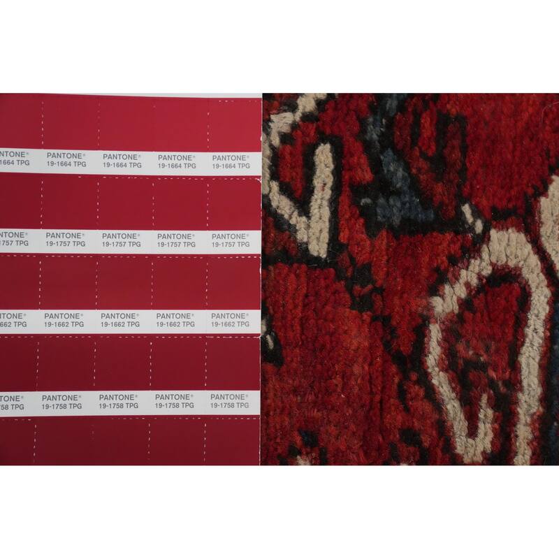 Hand Knotted Oriental 100% Wool Carpet Traditional Medallion Red Heriz Area Rug - 9' 10'' X 7' 8''