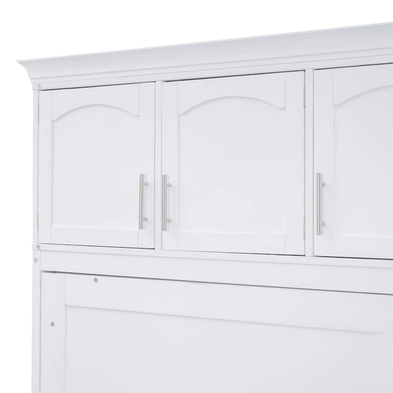 Modern Multi-function Murphy Bed with Top Cabinets for Apartments