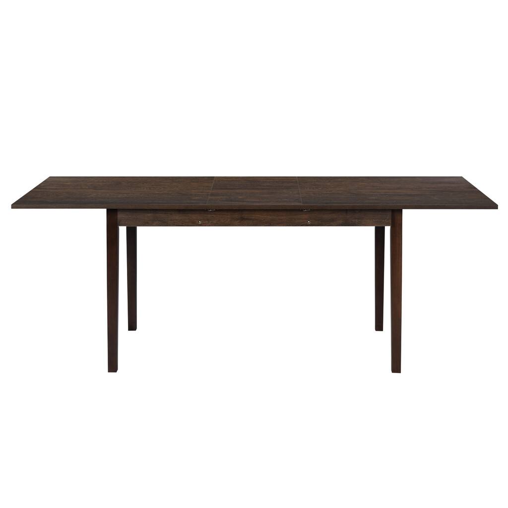 Homylin 78in Extendable Dining Table Butterfly Leaf With Solid Wood ...