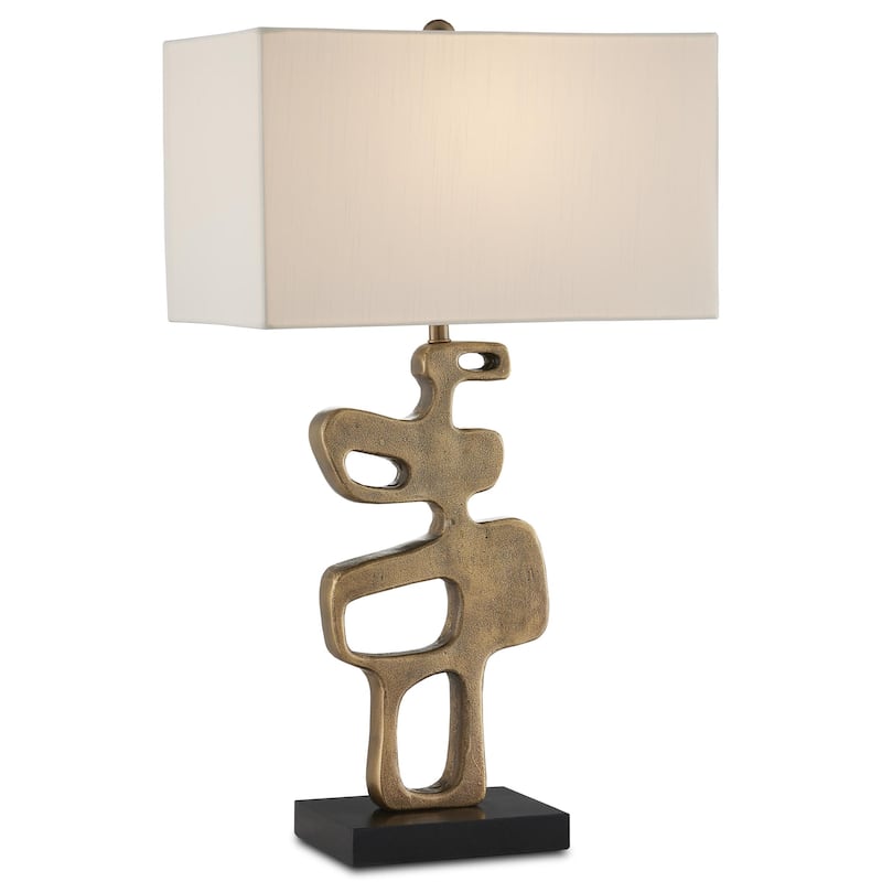 Currey & Company Mithra Brass Table Lamp - 29"h x 17"w x 10"d - 29"h x 17"w x 10"d - Antique Brass/Black