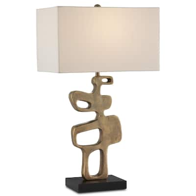 Currey & Company Mithra Brass Table Lamp - 29"h x 17"w x 10"d