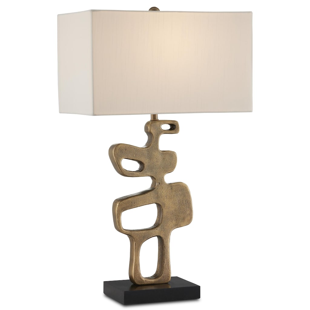 Currey & Company Mithra Brass Table Lamp - 29"h x 17"w x 10"d