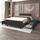 preview thumbnail 2 of 28, Classic steamed bread shaped backrest, metal frame, solid wood ribs, with four storage drawers, sponge soft bag