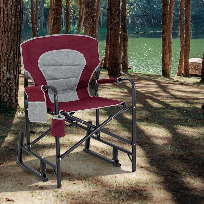 Goplus Outdoor Rocker Camping Chair for Adults with Dual Springs - See Details