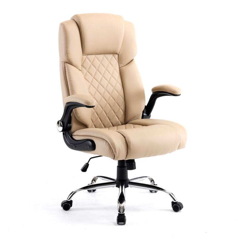 GENESIS Office Chair Rolling Desk Chair w/ Adjustable Armrest, Khaki - N/A - Brown