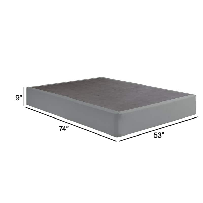 Dio 9 Inch Full Size Mattress Foundation Base, Polyester, Metal Frame