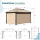 preview thumbnail 17 of 16, Gazebo 10x14FT, Outdoor Gazebo with Double Roofs, Privacy Curtains, Mosquito Nettings, Heavy Duty Metal Frame Party Tent
