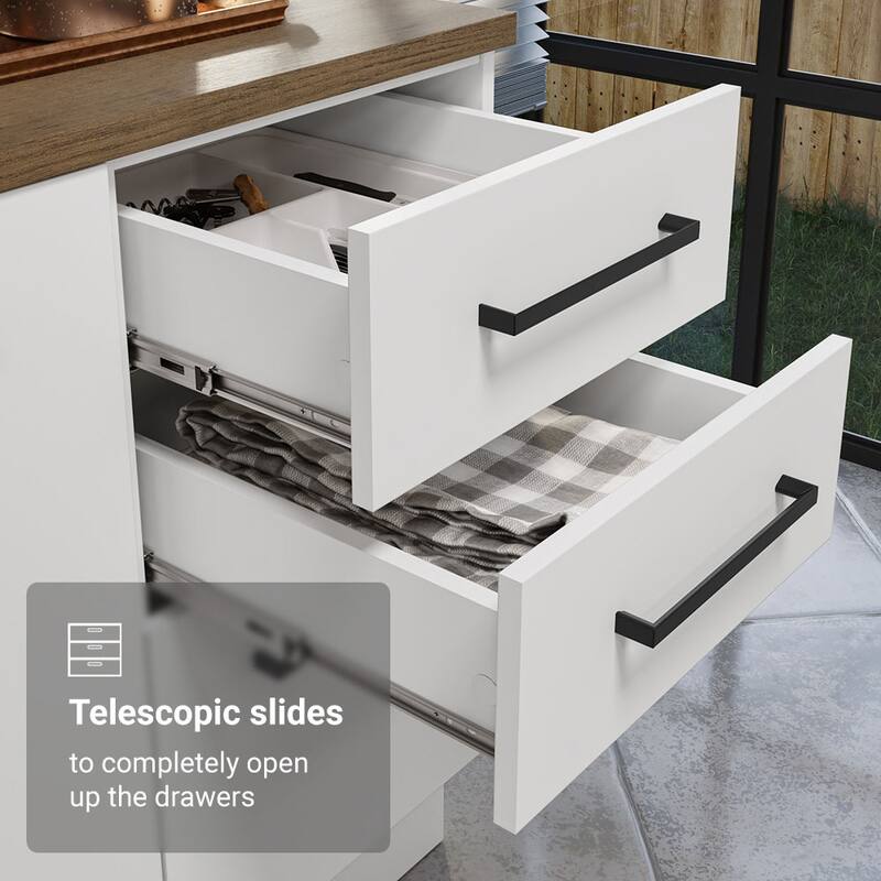 Madesa Home Bar Cabinet with 2 Doors and 3 Drawers Wooden Storage