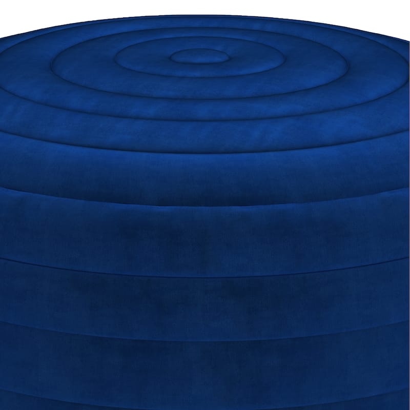 WYNDENHALL Anna Boho Round Pouf in Velvet Fabric
