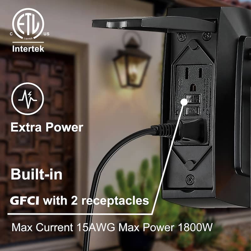 1-Light Outdoor Wall Light(GFCI) - 5.04"x8.07"x13.74"