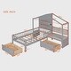 preview thumbnail 13 of 28, Twin Size House Bed with Upholstered Sofa