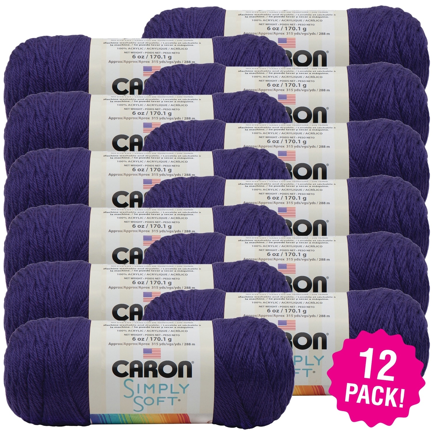Shop Caron Simply Soft Solids Yarn 12 Pk Purple Purple On Sale Overstock 26393384