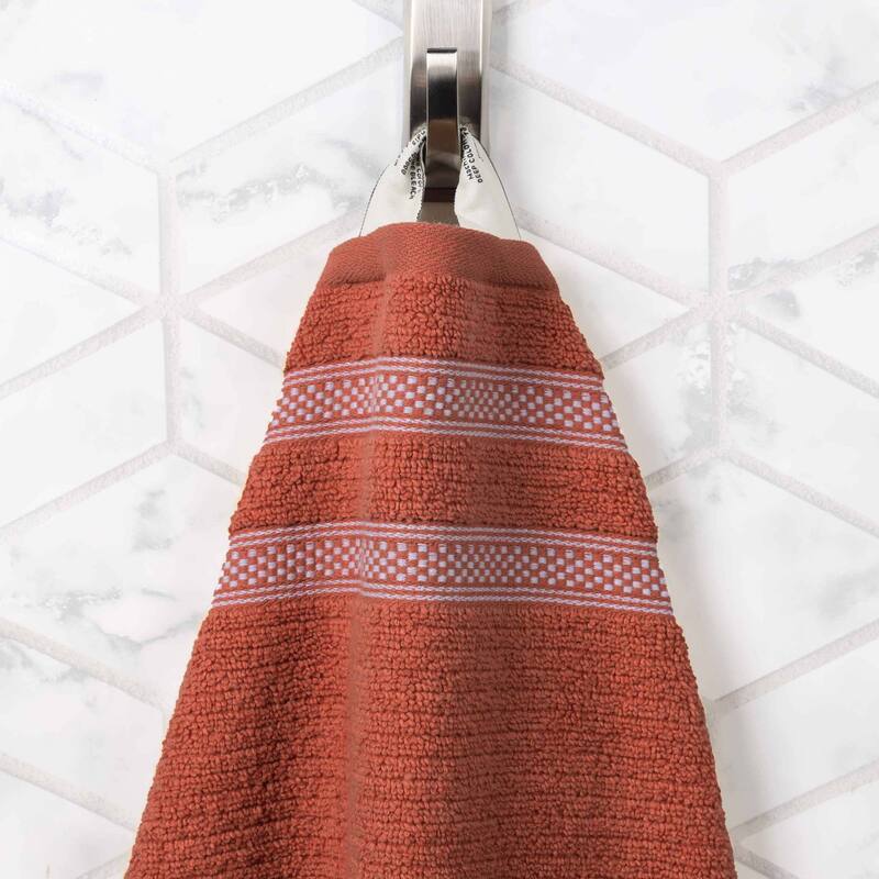 Superior Brea Zero Twist Cotton Ribbed Modern Hand Towel Set of 6