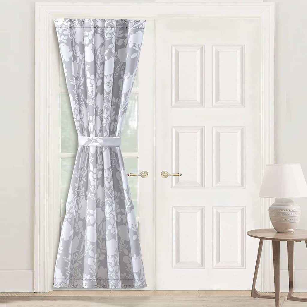 Porch & Den Nolana Floral Pattern Room Darkening French Door Curtain Panel