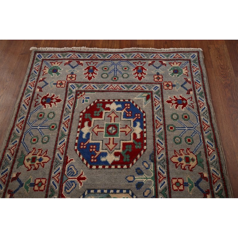 Kazak Oriental Runner Rug Handmade Hallway Wool Carpet - 2'6" x 12'9"