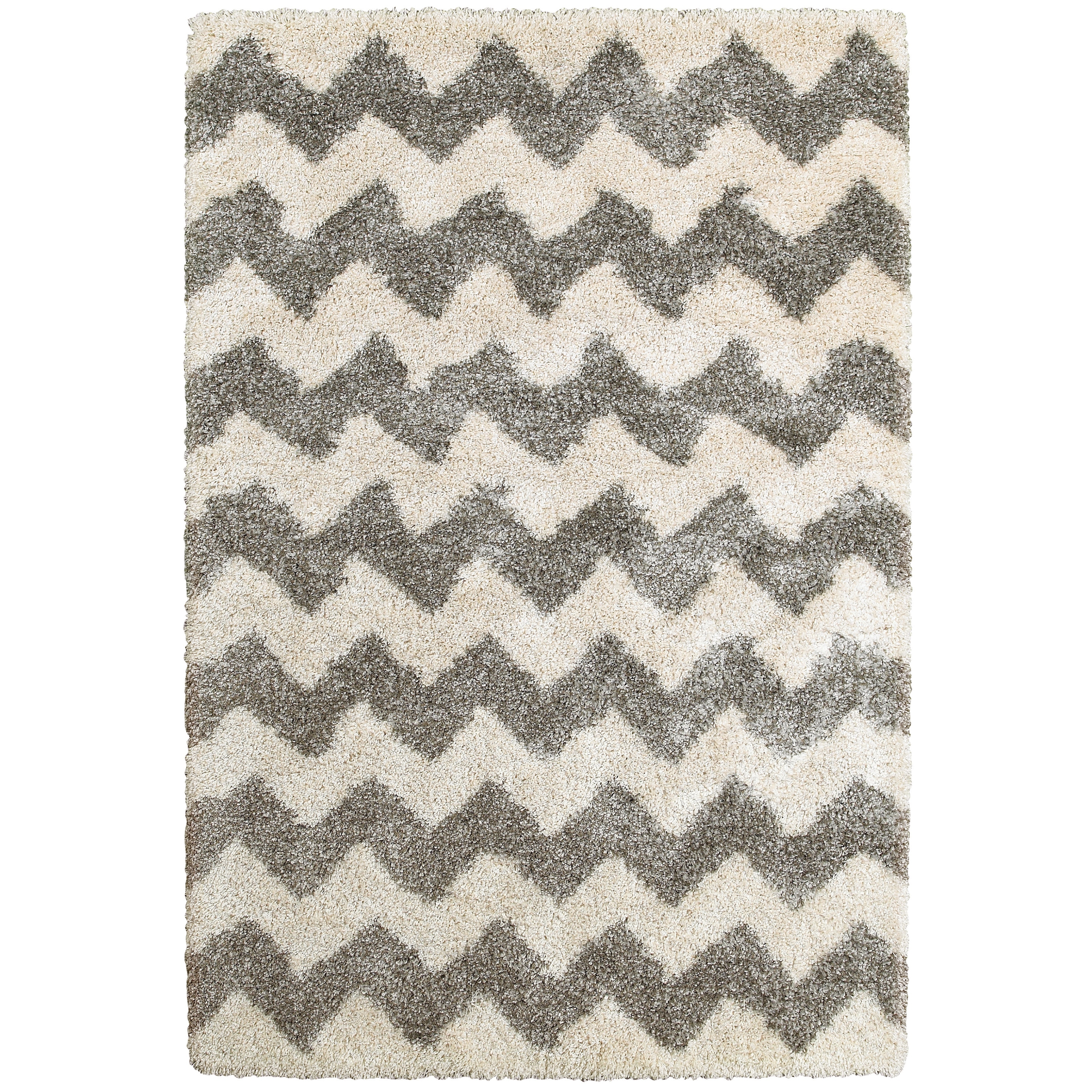 Style Haven Harrison Chevron Stripes Plush Shag Rug