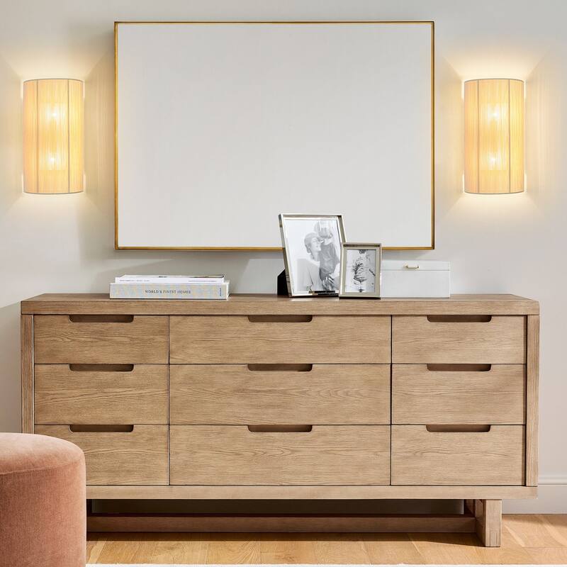 2-Light Modern Boho Natural Ivory/Black Hand-Woven Rope Fabric Flush Mount Wall Sconces