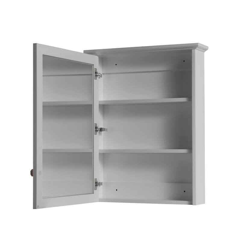 Wall Mounted Surface Mount 24" W x 30" H Mirror Cabinet With Shelves
