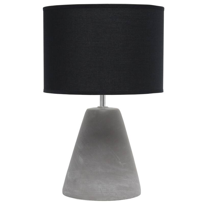 14.2 in. Gray Finish Table Lamp with Black Shade, Sturdy Table Lamp for Living Rooms and Bedrooms