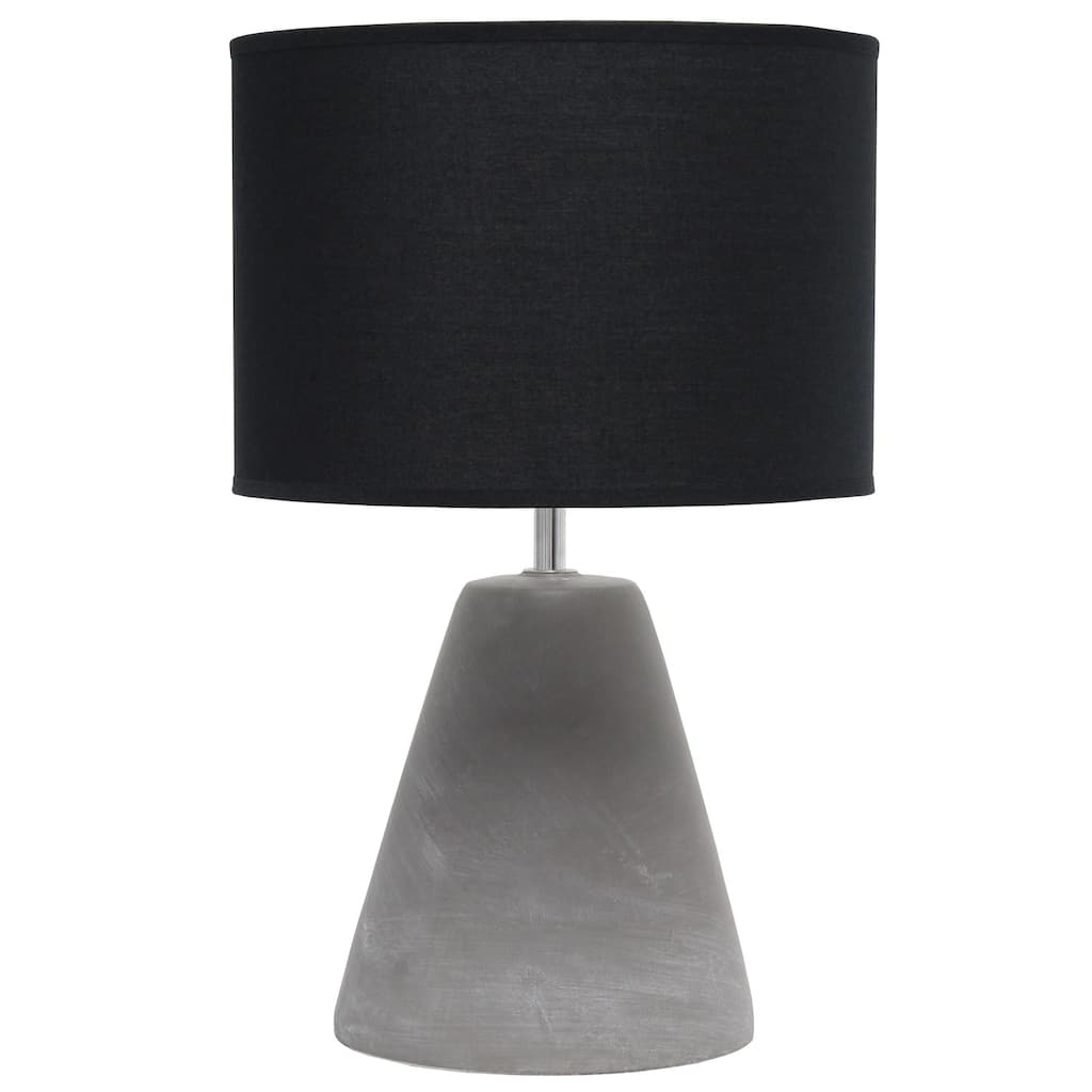 14.2 in. Gray Finish Table Lamp with Black Shade, Sturdy Table Lamp for Living Rooms and Bedrooms