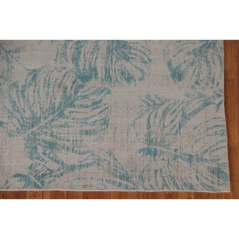 Hand Knotted Oriental 100% Wool Carpet Modern All-Over Beige & Ivories Abstract Area Rug - 8' 0'' X 6' 3''