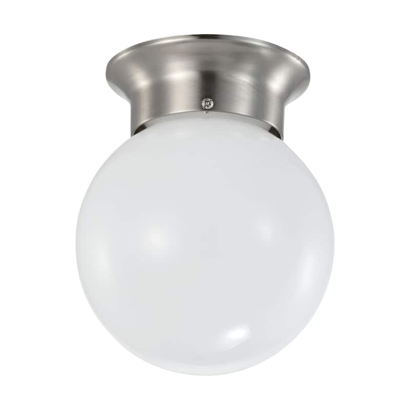 8 Watt 6 inch LED Flush Mount Fixture 3000K Dimmable Brushed Nickel Frosted Glass - Brushed Nickel
