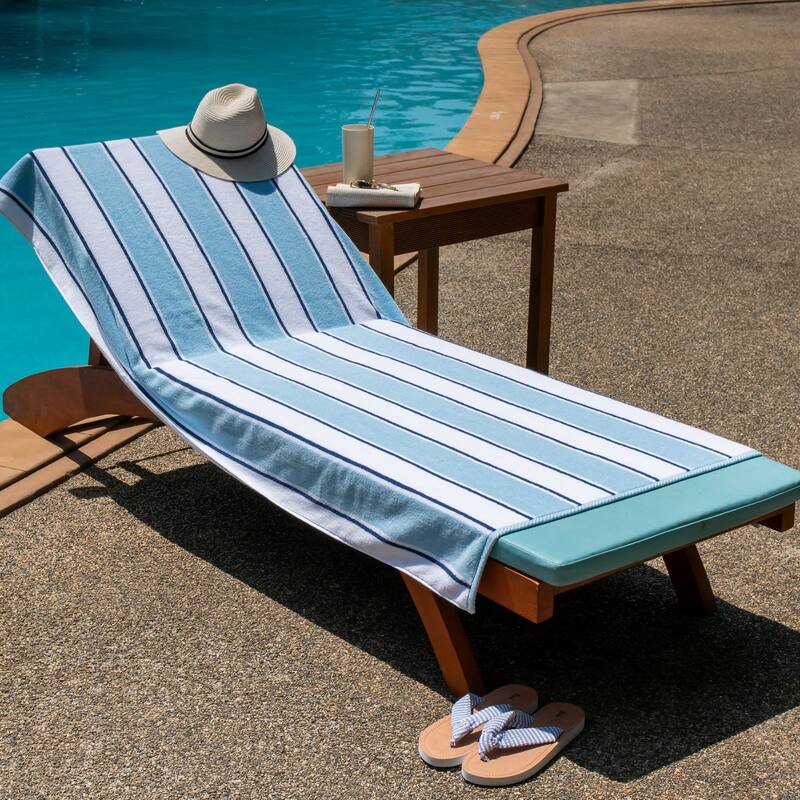 Aston & Arden Oversized Pinstriped Resort Beach Towel - 35x70