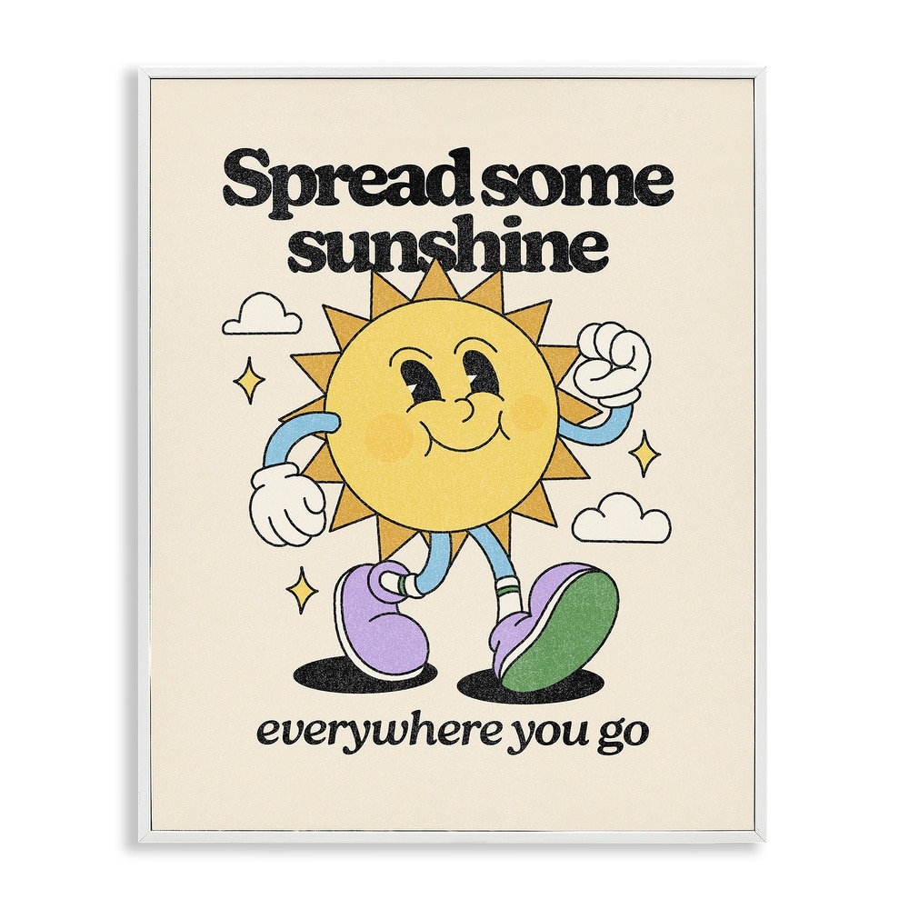 Stupell Retro Spread Some Sunshine Framed Giclee Art Design By Victoria Barnes