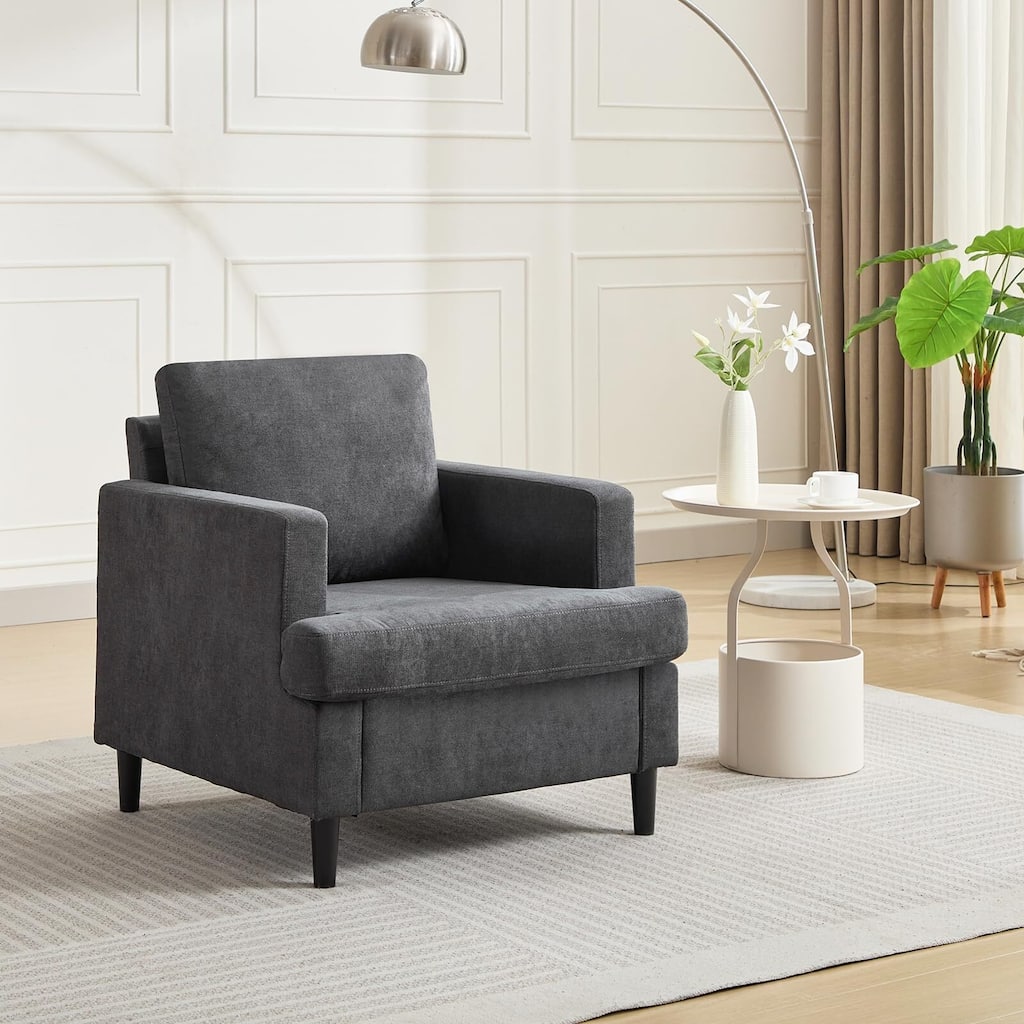 Soft & Padded Chair, Mid-Century Sofa Chair for Bedroom