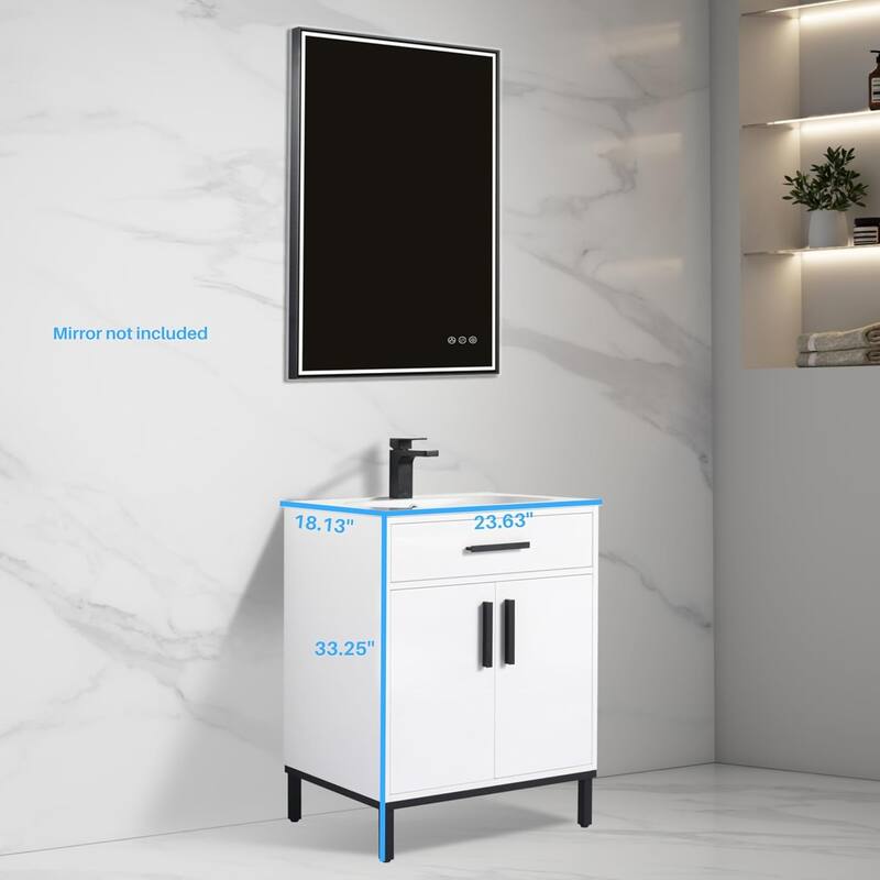 Blossom 24-Inch Freestanding Bathroom Vanity with SMC Sink