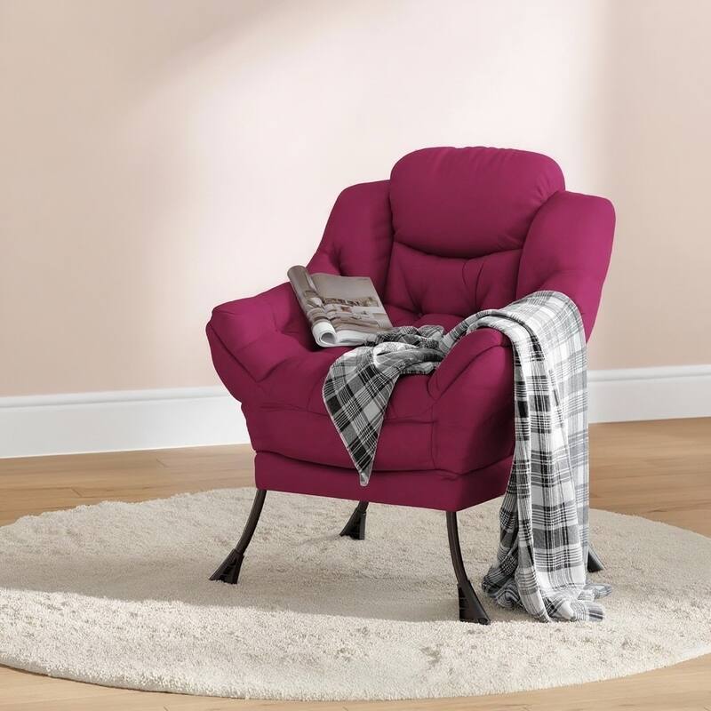 Lazy Chair, with Side Pocket and Arm - Red Wine