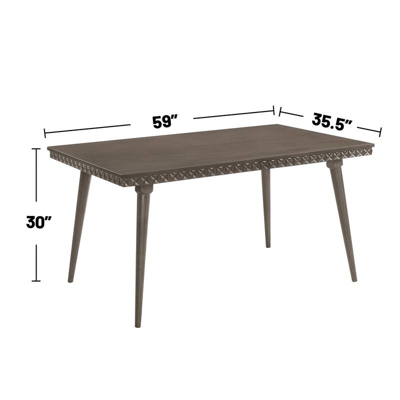 Rectangular Wood Dining Table with Tapered Legs in Dark Brown - Dark Brown