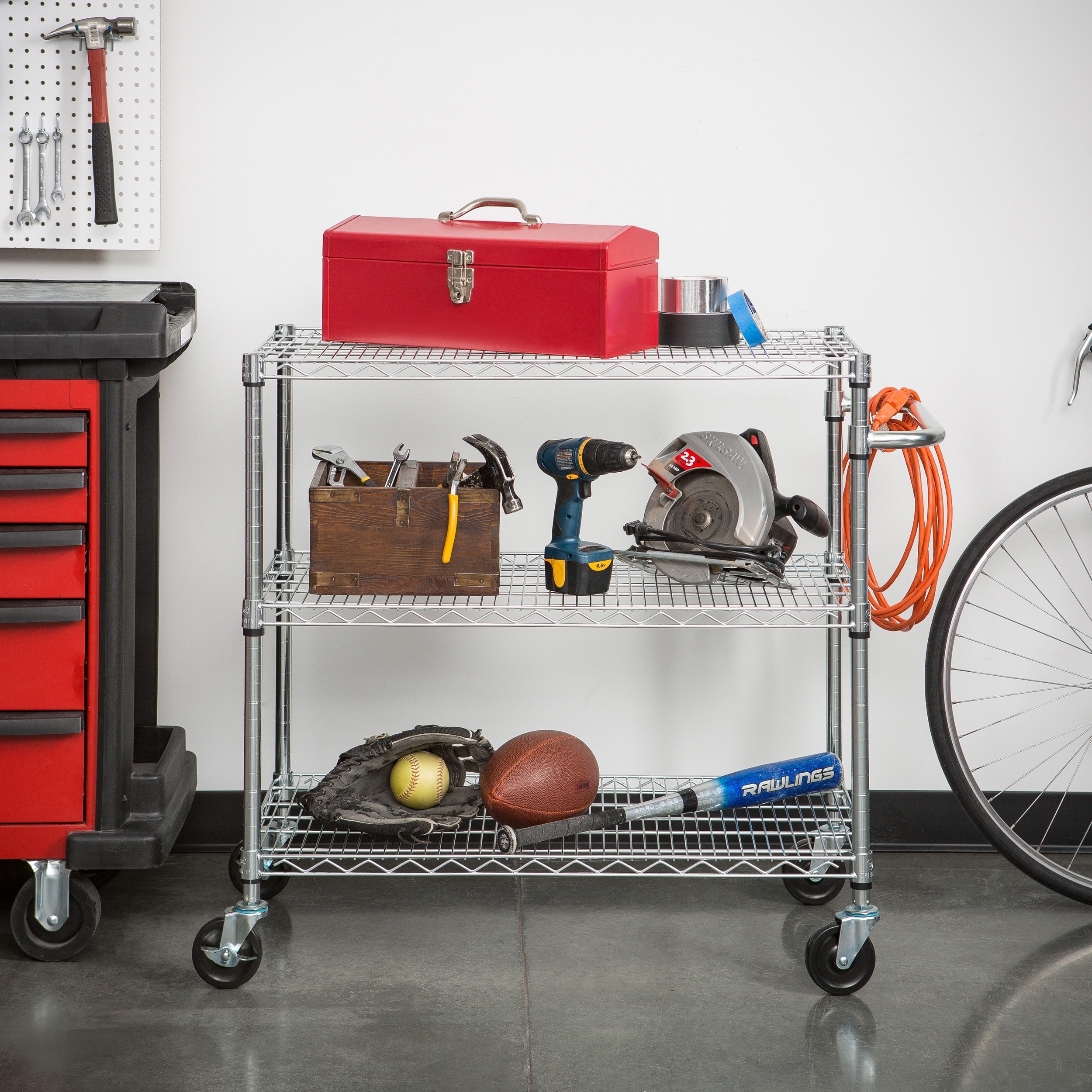 Trinity EcoStorageÂ® 3-Tier Chrome Cart