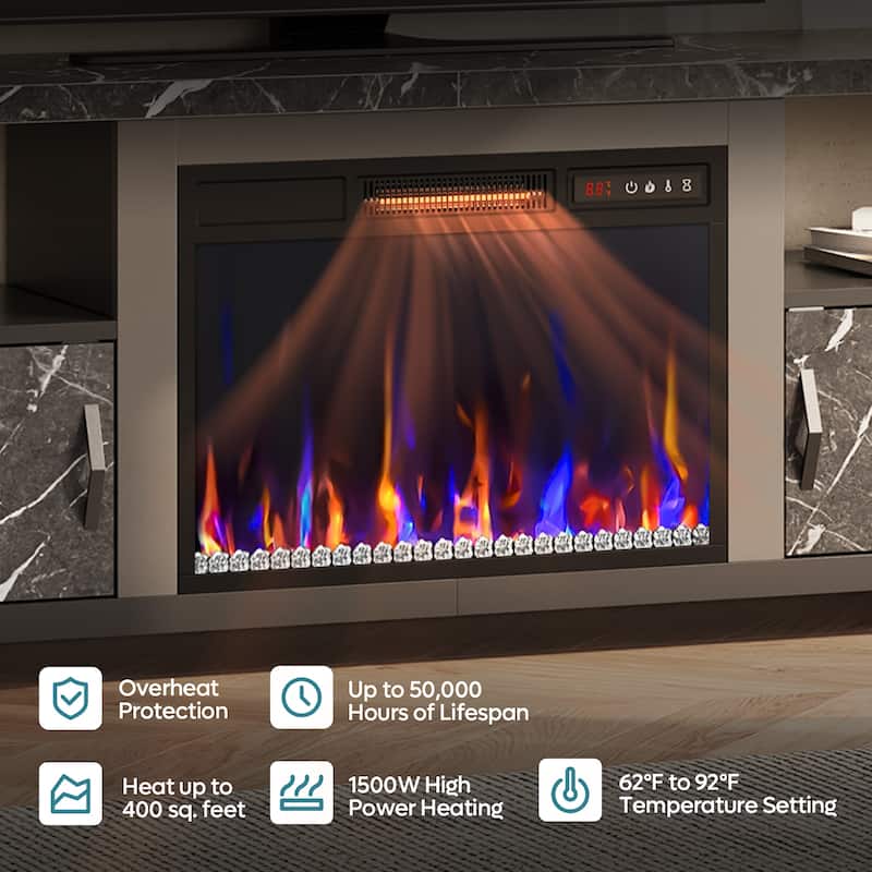 23 inch Electric Fireplace Heater Insert with Remote Control (1000-1500W) - 23 inch