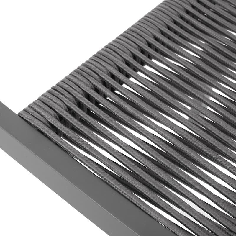 Lillian Outdoor Modern Aluminum Dining Chair with Rope Seat (Set of 2) by Christopher Knight Home