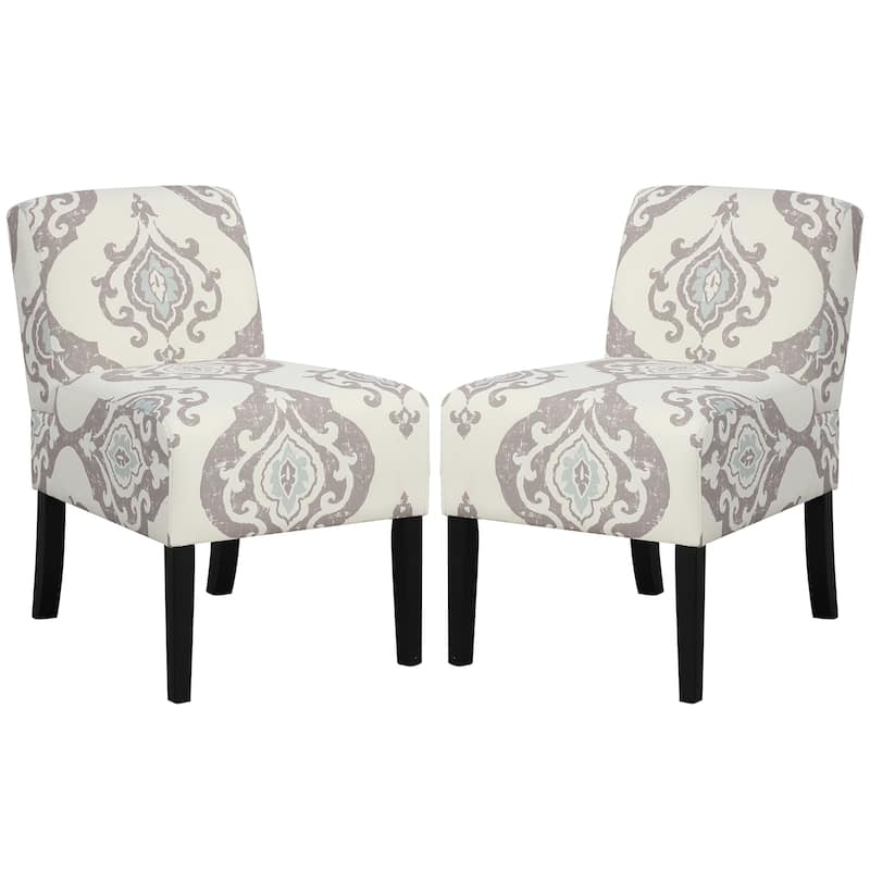 Gymax 2PCS Armless Accent Chair w/ Rubber Wood Legs Modern Vanity